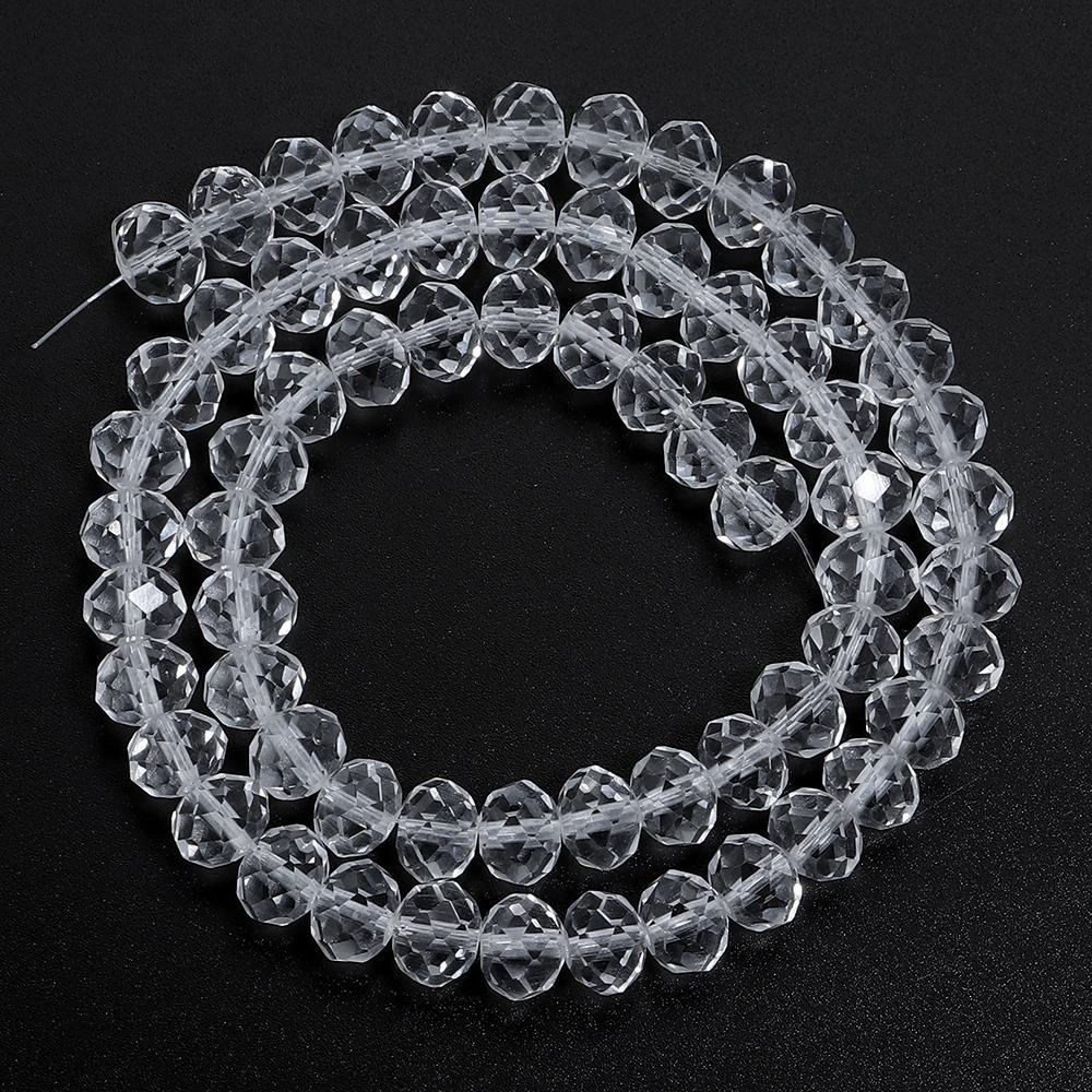 3 4 6 8 10mm Faceted Crystal Beads Transparent Rondelle Glass Loose Beads For Jewelry Making DIY Bracelet Necklace Accessories
