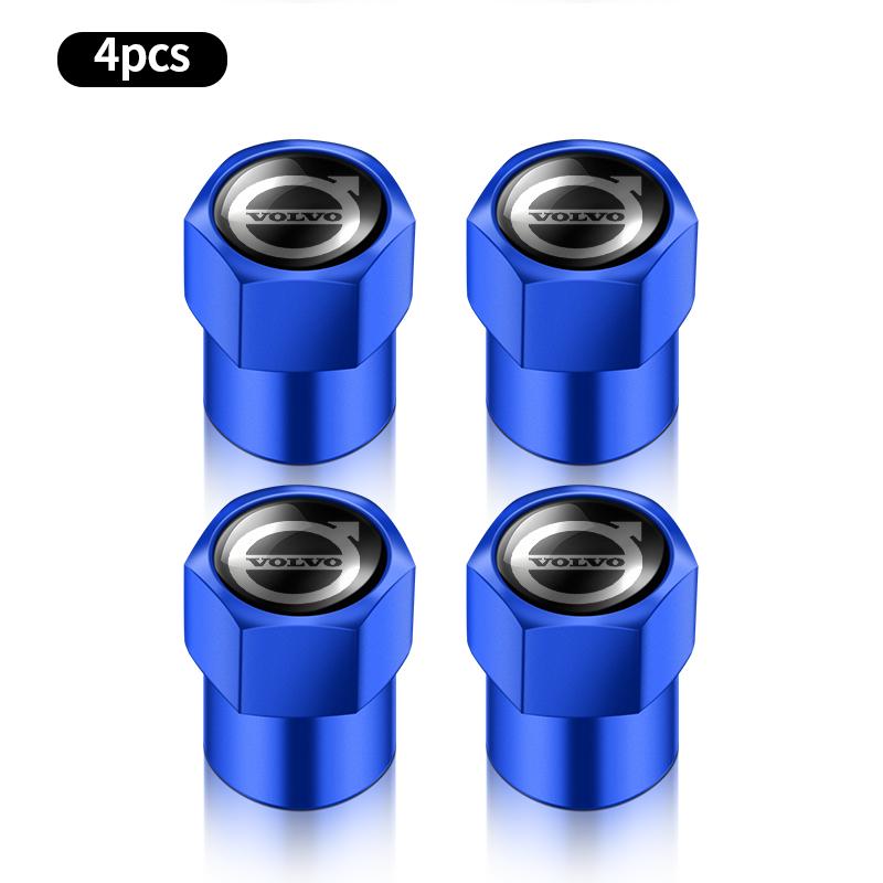 4PCS Car Badge Wheel Tires Valve Caps Metal Tyre Dust Covers For Volvo ES90 EC40 EX40 EM90 XC90 V90 V60 XC60 V40 S80 S60 S90 C4