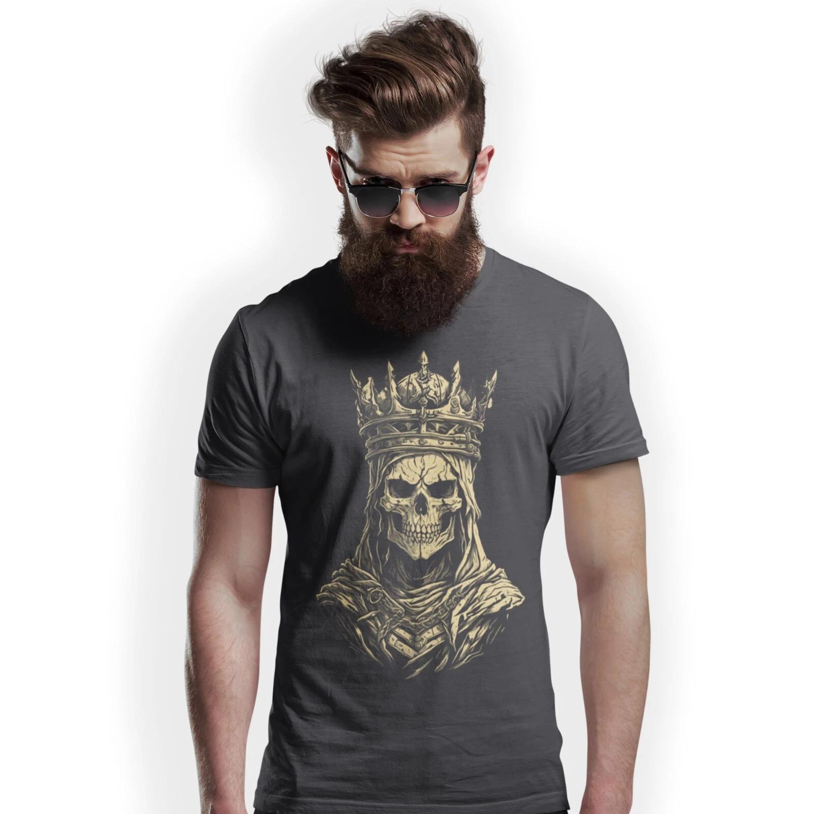 Viking Skull King T-Shirt Norse Myths Birthday Gift 4XL