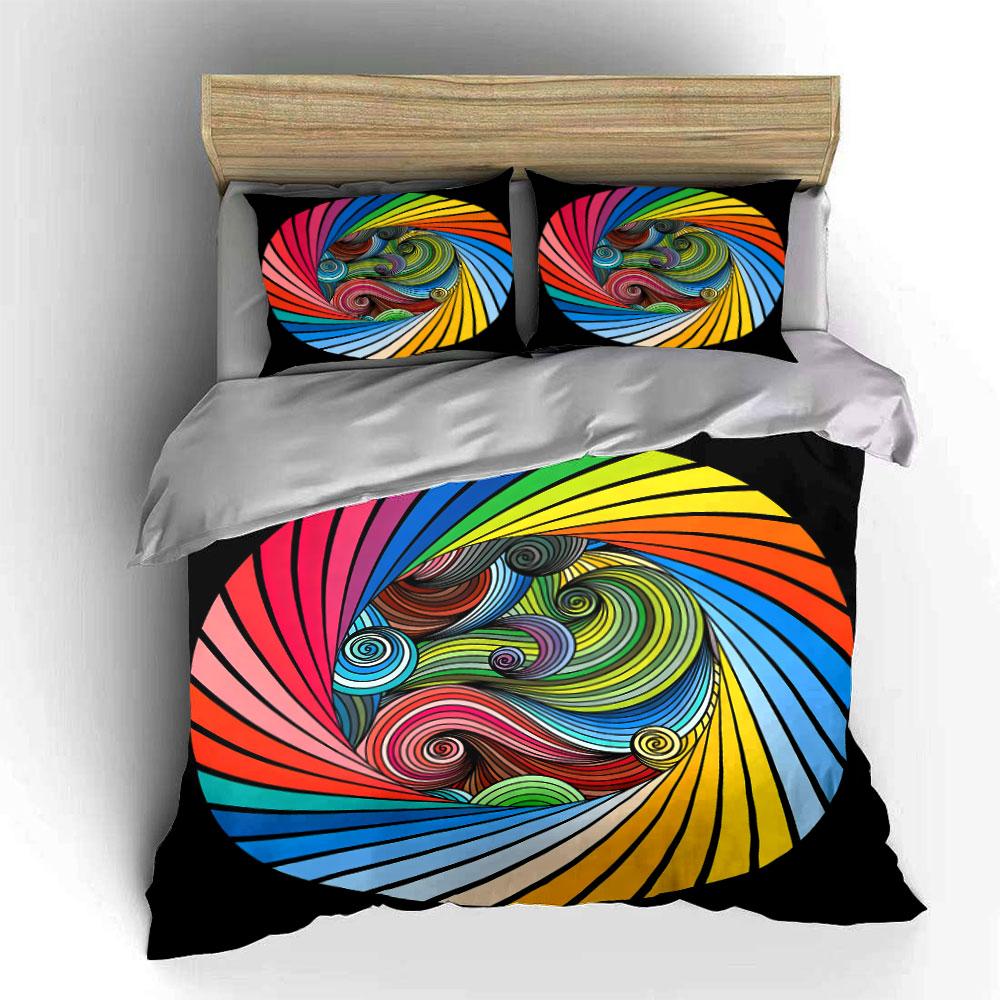 Colorful Abstract Three-Piece Set Soft Comfortable Duvet Cover Bedding Set Included 1*Duvet Cover & 2*Pillowcases, Gift