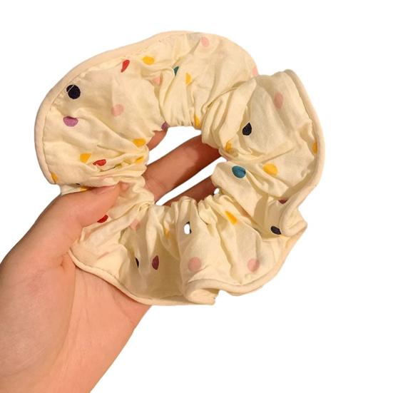 

Hair Tie Dot Print Large Size Hair Rope Non-Sticky Bun Half-Tied Hairstyles Ponytail Holder Hair Accessory B