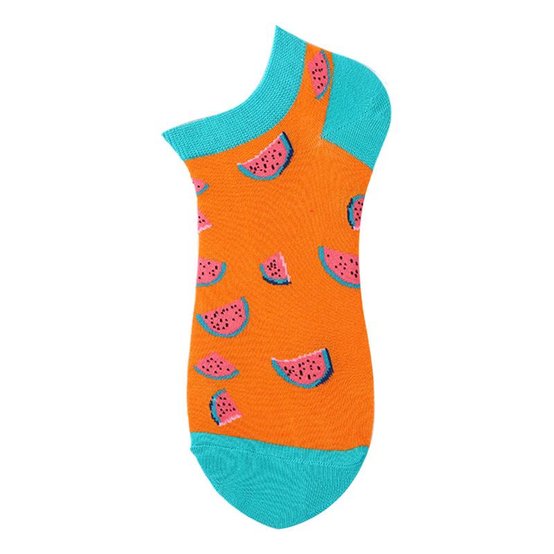 40 Style Fashion Colorful Short Socks Men Cotton Novelty Oil Painting Animals Food Avocado Casual Funny Ankle Sox