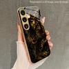 Gold-Stamped Tiger Pattern 2D Phone Case for Samsung S26 S25 S24 S23 S22 S21 S20 A56 A36 - Golden Glass Protective Cover