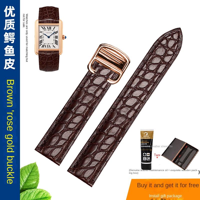 18 20 22 23 24 25 mm Vysoce kvalitní řemínek na hodinky z pravé krokodýlí kůže pro Cartier Tank London Solo kožený řemínek na hodinky pánský dámský