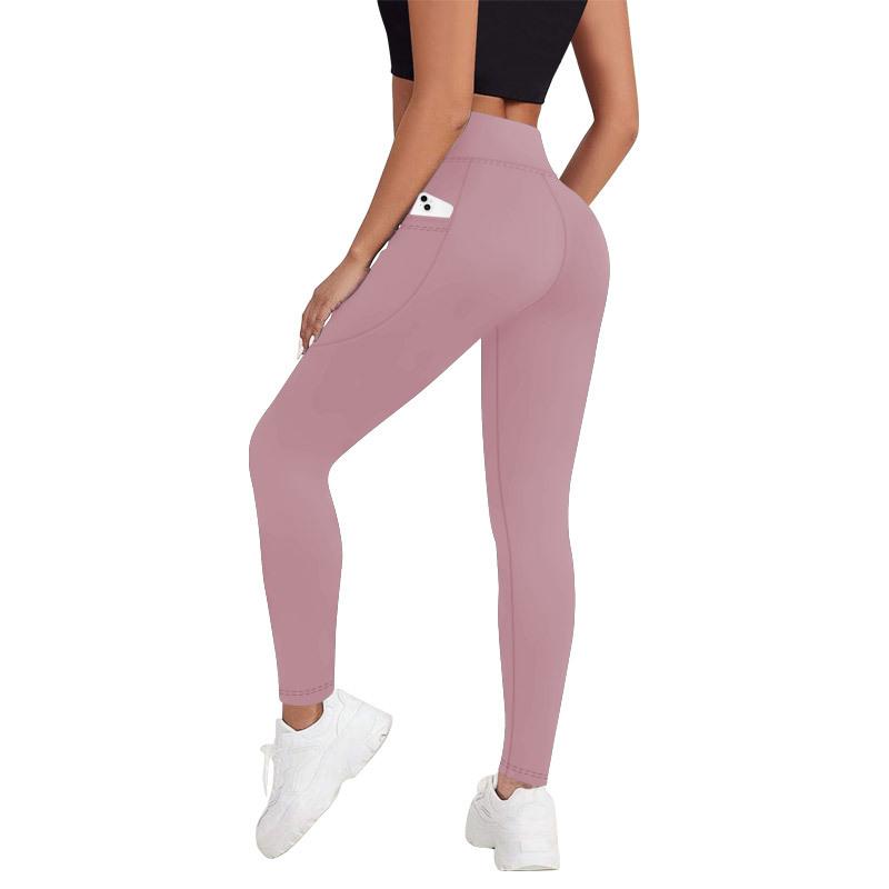 Yogahosen für Frühling und Sommer Hochtailliert Po-formend Figurformend Fitness-Leggings mit Seitentaschen für Damen