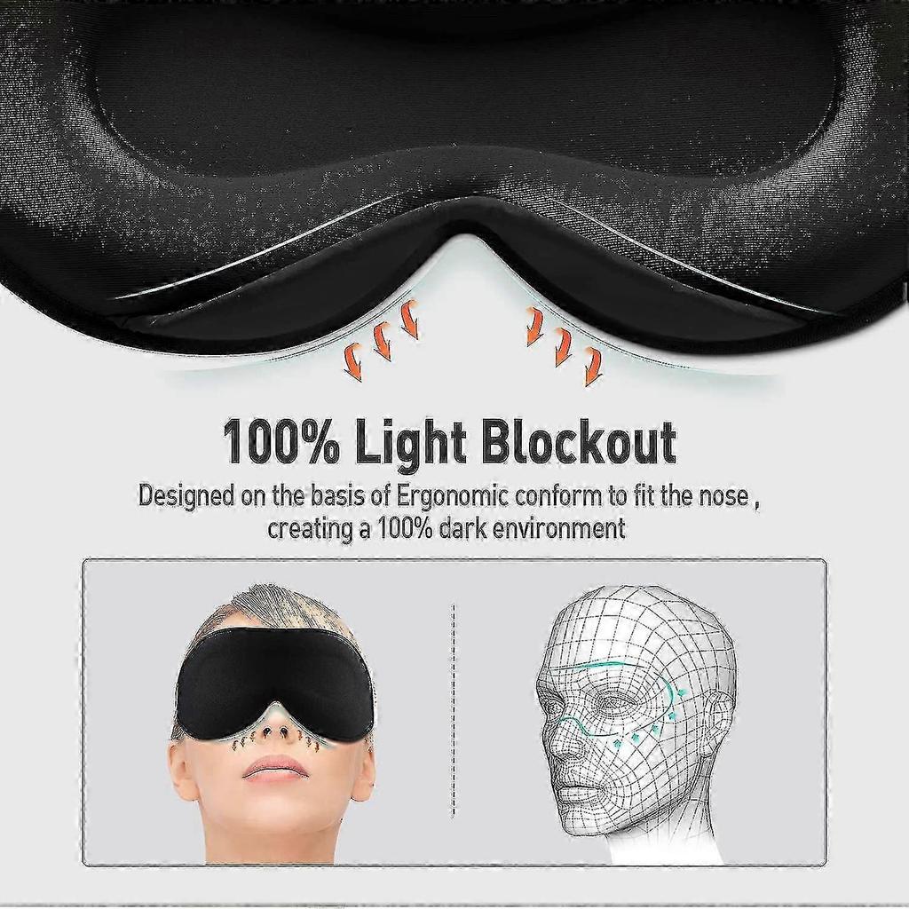 Sleep Mask For Women And Men,3d Eye Sleep Mask For Side Sleepers,100% Silk Blackout Eye Mask Eye Cover For Sleeping With Adjustable Band For Yoga Trav