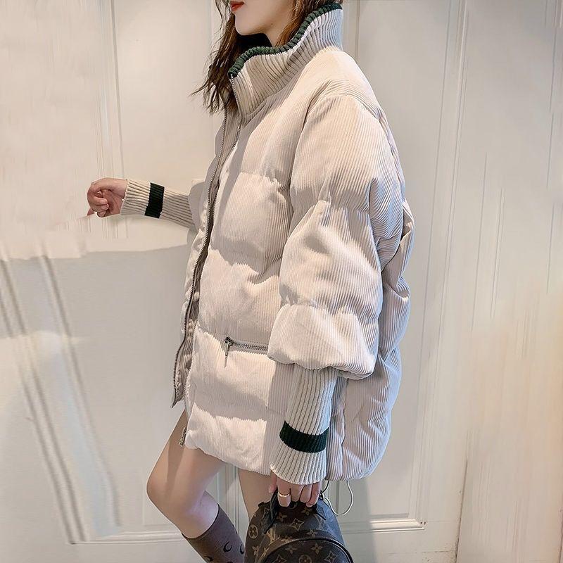 New Fashion Corduroy Cotton Jacket Women New Korean Version Loose Thickened Student Bread Coat Winter
