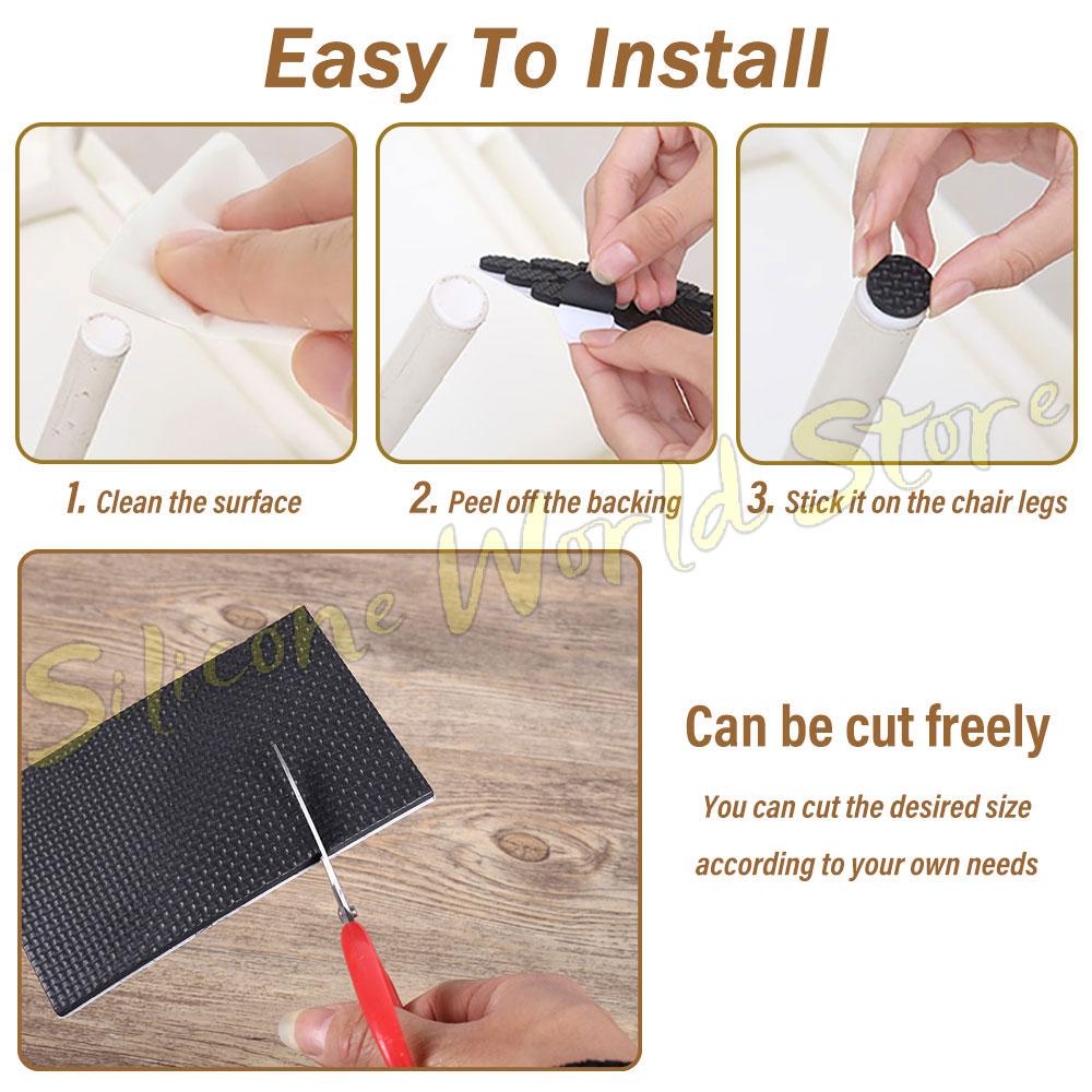 SW DIY Furniture Leg Feet Protector Pad Self Adhesive Table Chair Leg Pads Mute Mat Anti-slip Scratch Shock-absorbing Pad Bumper