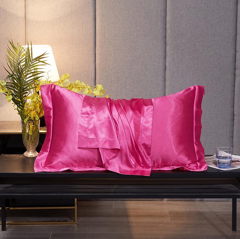 Satin Pair Silk Pillowcases Ice For Student Dormitory