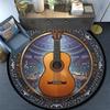 Acoustic Guitar Symphony Round Area Rug Under Office Chairs Bedroom Living Room Home Decor