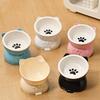 Ceramic Cat Bowl Slanted Mouth Dog Food Feeding Basin Non-Slip Pet High Foot Protection Cervical Spine Pet Drink Water Bowl