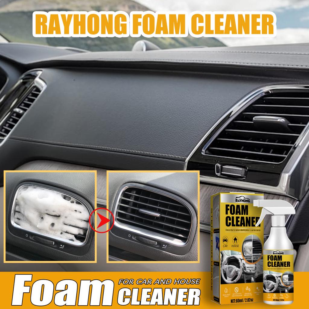 Interior Cleaner Foaming Spray No Rinse Formula for Car Seat Dashboard Upholstery Stain Remover Powerful Cleaning Quick Detailer