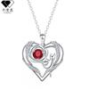 Elegant Heart-Shaped Cat Pendant Necklace Women Silver-Tone Copper Chain Lightweight Locket Style Jewelry Mothers Day