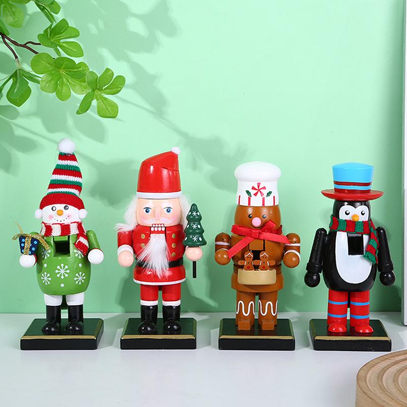 1 szt. 16 cm Świąteczny Klips do Orzechów Drewniana Ozdoba Świąteczna Żołnierze Ozdoby Dziadek do Orzechów Lalka Rękodzieło Zabawka Boże Narodzenie Prezent dla Dzieci