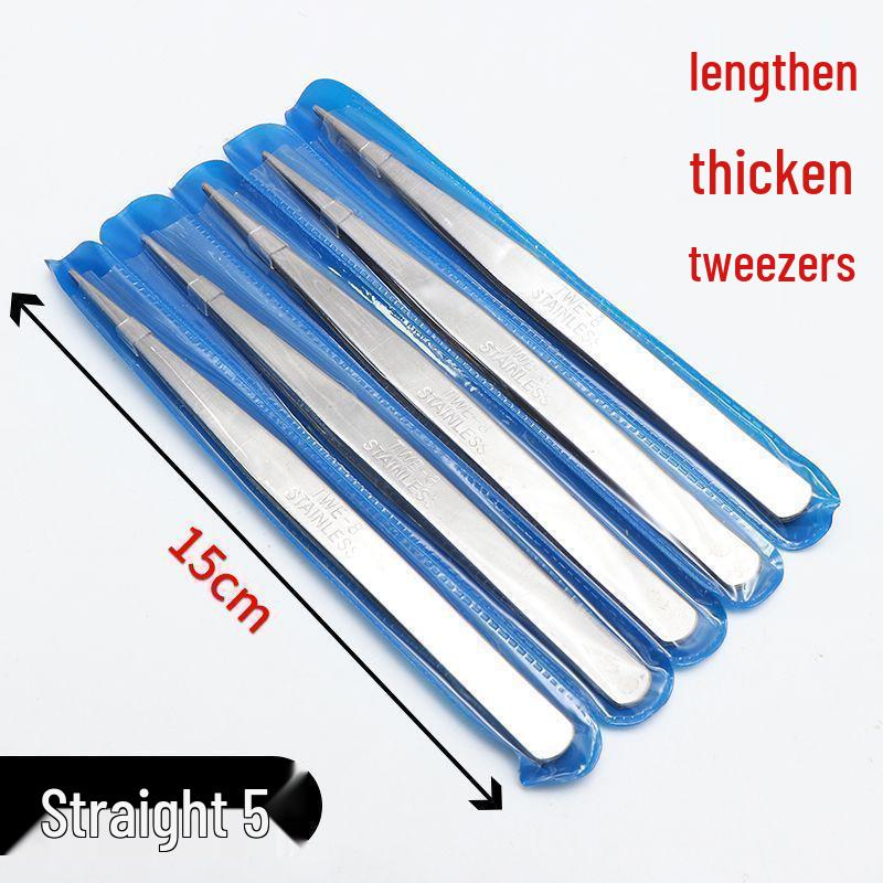 Sewing Tools Set: Stainless Steel Straight & Curved Tweezers, Repair Pliers, Needle Threader, Thickened Tailor's Clip
