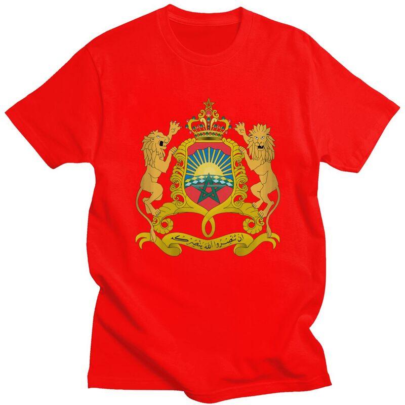 

Custom Kingdom Of Morocco Tshirts for Men Short Sleeve Casual T Shirt Fashion Moroccan Patriotic Tshirts 100 Cotton Tees Gift S