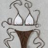 2026 New Bikini Solid Color Beaded Straps Sexy Split Bikini Swimsuit Swimsuit Women