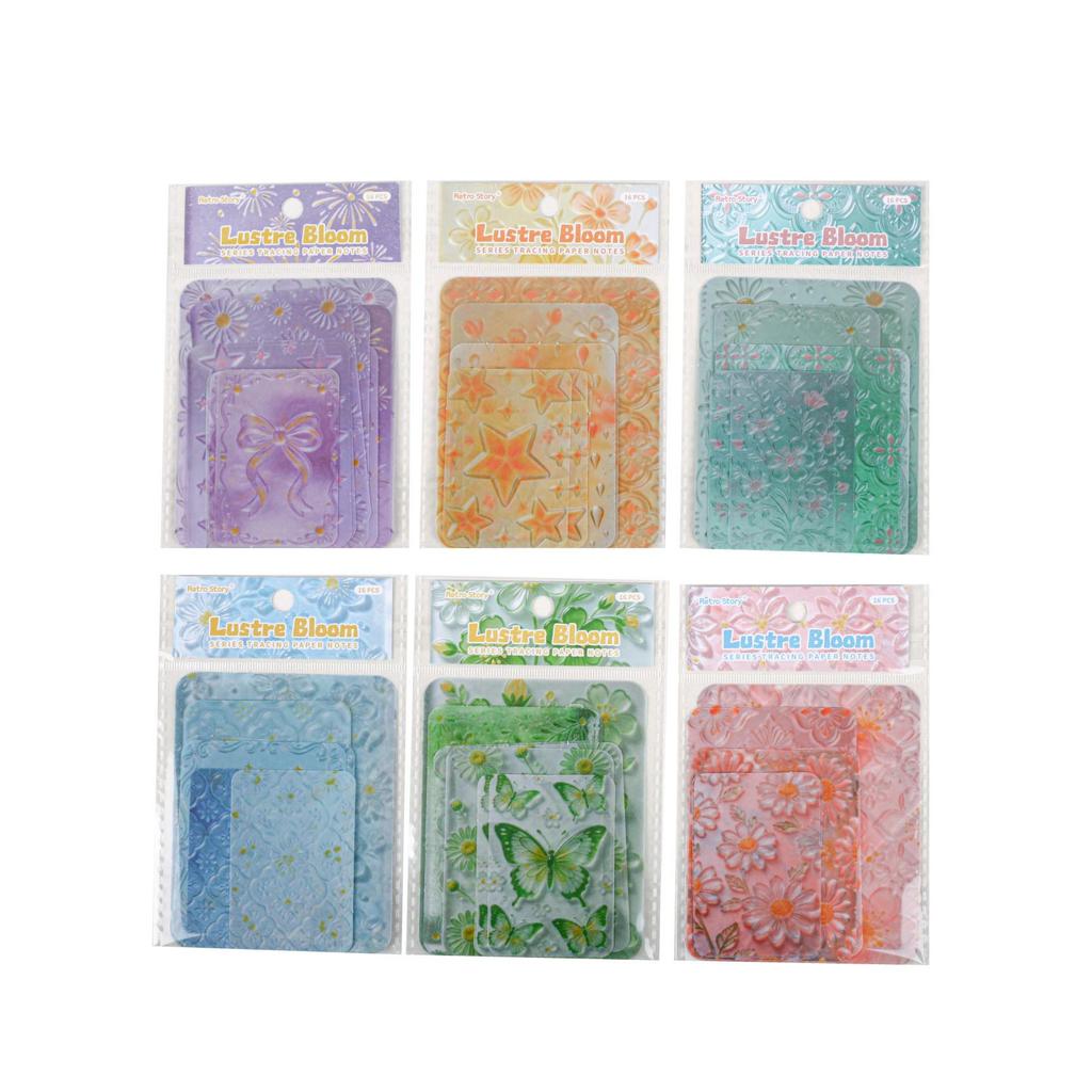 Ryuka Series Retro Sticky Notes: 16 Sheets, 6 Styles for DIY Journal Decoration