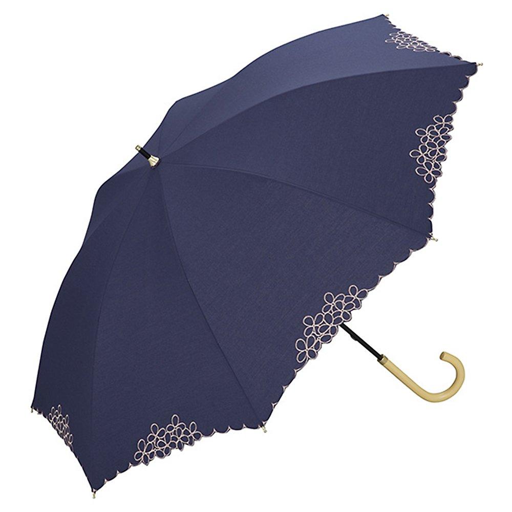 

Зонт World Party, длинный, темно-синий, 50 см, с маленьким цветком и гребешком, NV, женский, 81-1689