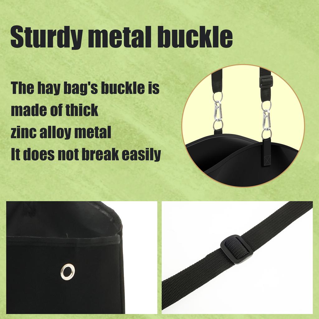 Horse Feed Hay Bag Hangable Double Sided Slow Feeding Hay Bag Large Capacity  for Goat Sheep Donkey Horse Farm Animal