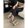 Gladiator Women Sandals Pointed Toe Summer Dress Shoes PVC Jelly Pumps Thin High Heels Sandals Back Strap Stiletto Fashion 35-39