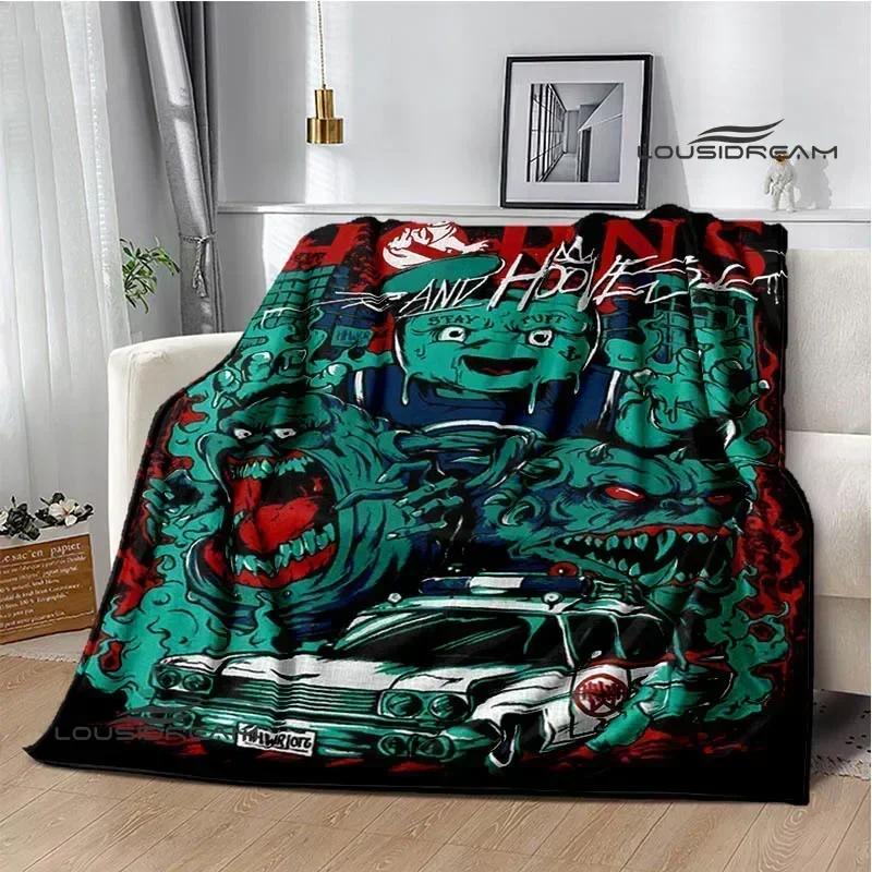 Coperta Stampata Cartoon G-Ghostbusters Calde Coperte in Flanella Morbide e Confortevoli Coperta da Casa Viaggio Fodere per Letto Regalo di Compleanno