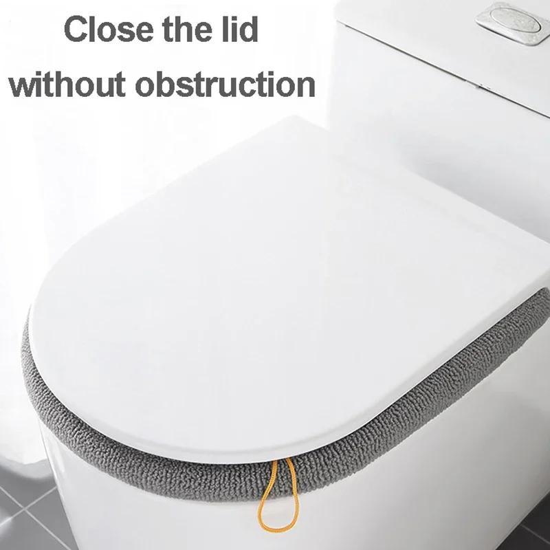 Yumuşak Kış Sıcak Tuvalet Oturağı Kılıfı Kalınlaştırılmış Closestool Örgü Mat Tuvalet Pedi Minderi Yıkanabilir Bide Kapakları Banyo Aksesuarları