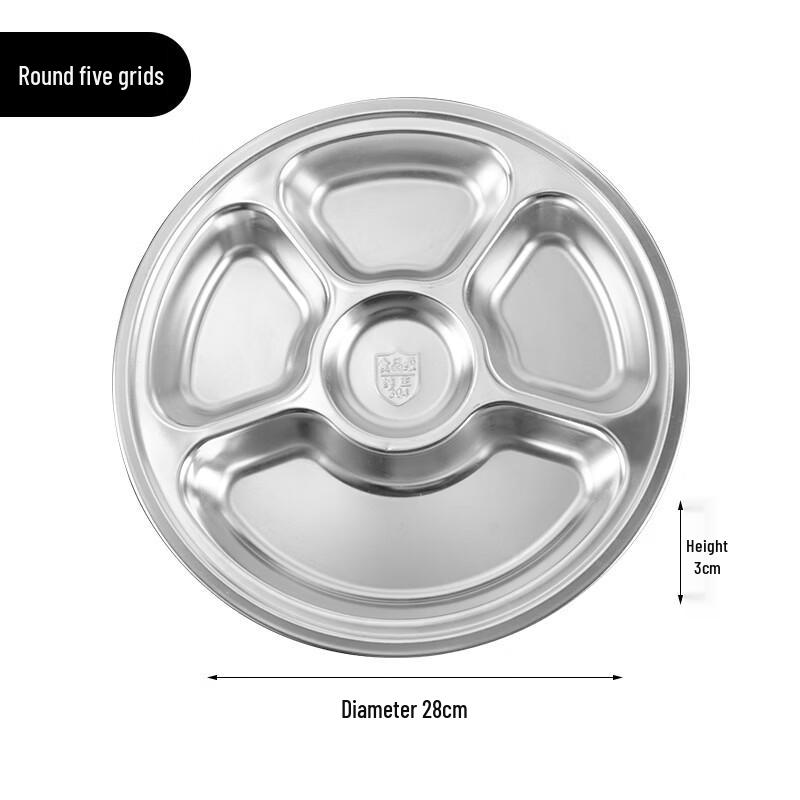 Stainless Steel Divided Dinner Plate