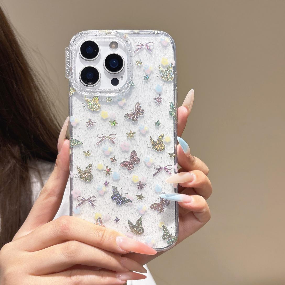 Glitter Butterfly Floral Case for iPhone 16/15 Pro Max - Protective for Women iPhone 16 Pro Max только корпуса