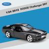 Welly 1/24 DODGE 2012 Challenger SRT Alloy Sports Car Modelo Diecast Metal Muscle Racing Car Veículos Modelo Coleção Crianças Presentes