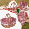 Handcrafted Outdoor Picnic Basket with Lid, Farmhouse Removable Lining, Storage Basket, Serving
