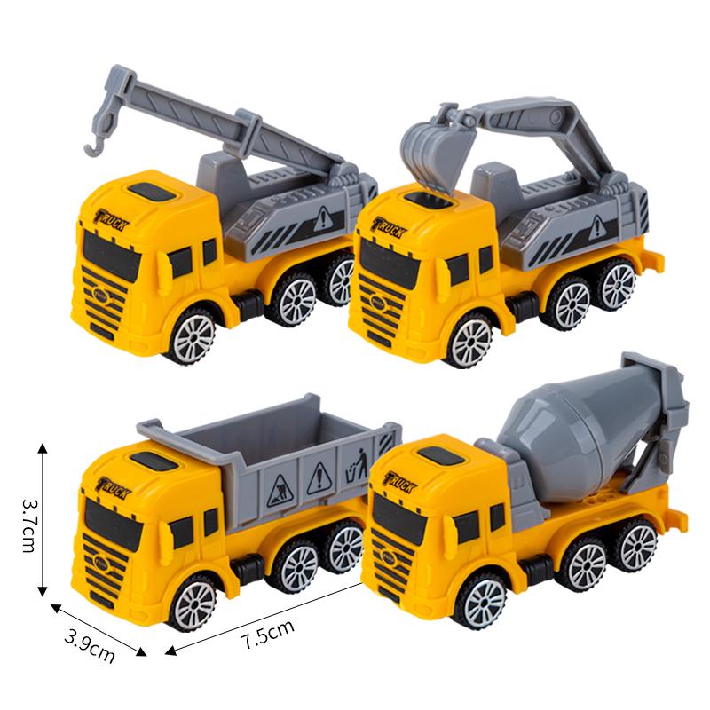 Construction Vehicle Cake Toppers: Excavator, Bulldozer, Roadblock Inserts, Figurines for Boys' Birthday