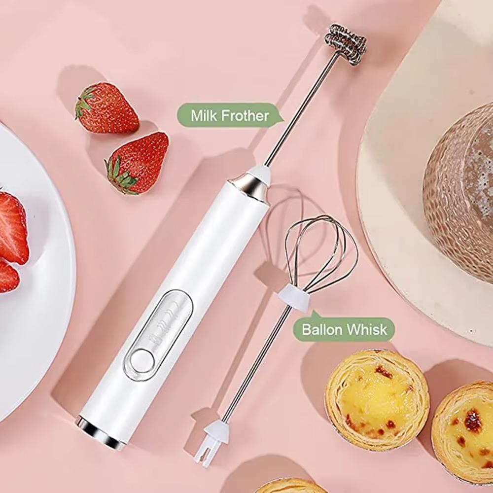 USB Rechargeable Electric Milk Frother Handheld Foam Mixer Kitchen Gadget Egg Beater  Baking