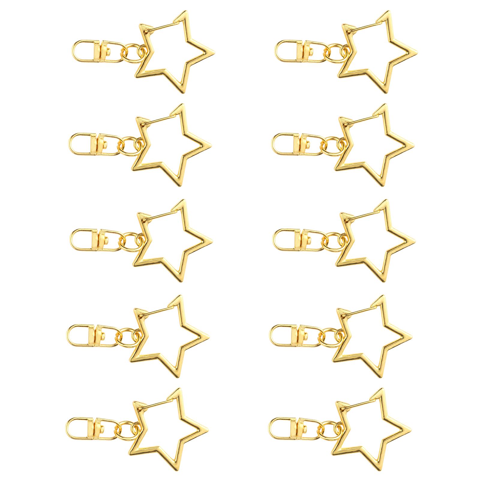 

10 шт. брелоков в форме звезды, уникальный дизайн в виде цифры 8, текстура сплава, подходит для любителей моды и подарков золотой