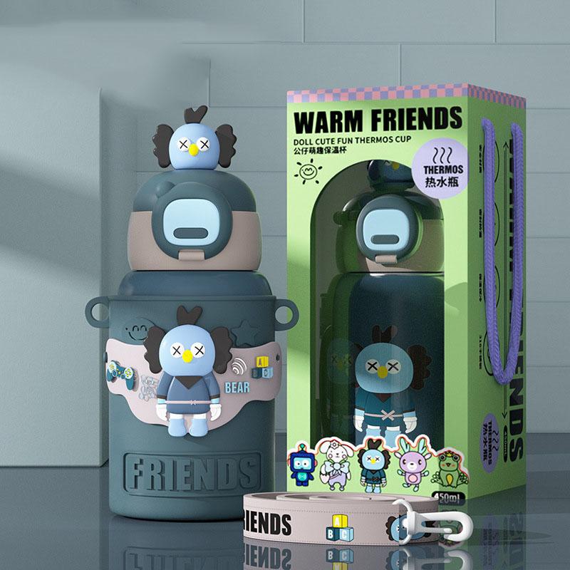 450ml Drinking Mug Insulated Bottle Beverage Tableware Thermocup Baby Thermos Mug for Kids Girls Boys Thermal Water Bottle Mug