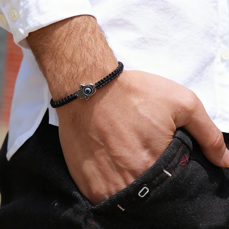 New Evil Eyes Bracelet For Men Women Handmade Braided Fatima Hand Braclet Meditation Healing Braslet Pulseria Homme