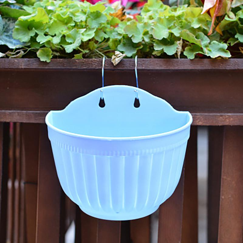 Flower Pot Exquisite Wall-Mounted Plastic Wall Hanging Basket Flowerpot For Outdoor Garden Balcony Planter Bucket Home Decor