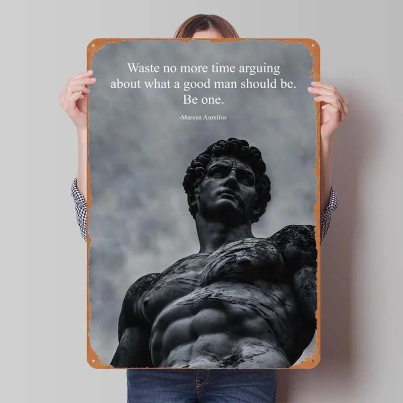 Mark Aurel Stoiker Zitat Schild Inspirierende Poster Dekoration für Heimdeko Artikel Metall Blechschilder für Wandkunst Dekoration