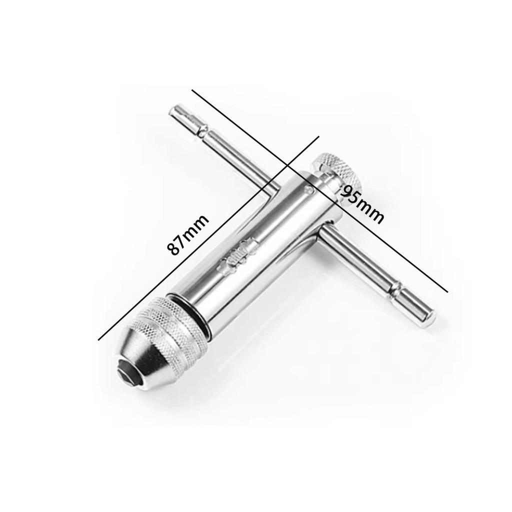 HUIKKJP Tap Handle Ratchet Screw Tap Ratchet T-Handle Tap Drill M3 M4 M5 M6 M8 Connection Tap Handle Tool Set Drilling Screw Tap