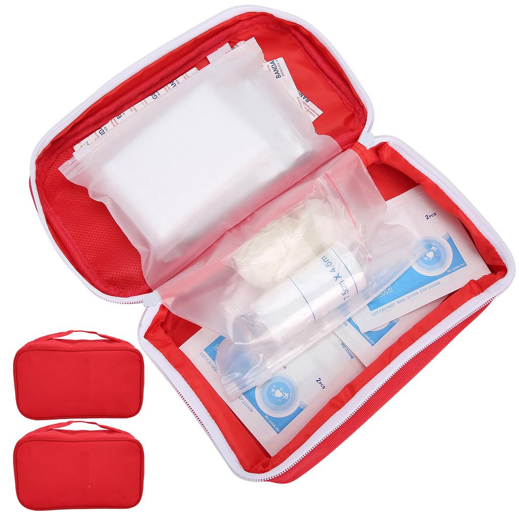 2pcs Outdoor Portable Emergency Aid Bag Home Nylon Medicine Storage Bag Organizer