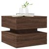 LED Coffee Table In Brown Oak Look 50 X 50 X 40 Cm