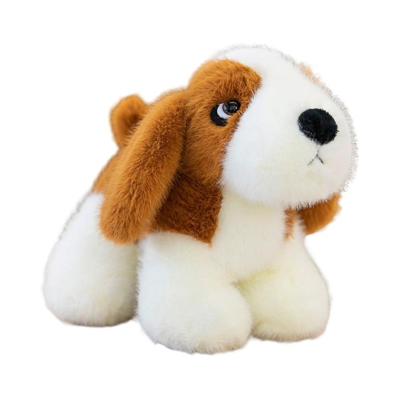 Bear Dog Plush Toy Soft Even Filling Cotton Durability For Kids Companionship Office Desk Decoration