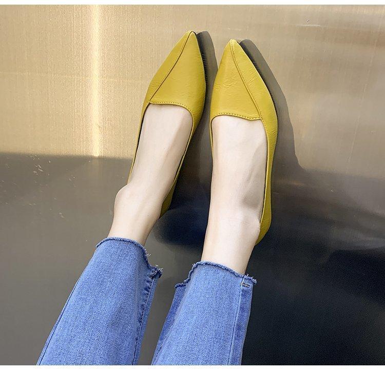 

Профессиональная рабочая обувь на мягкой подошве, женская новая черная летняя обувь из мягкой кожи на плоской подошве, удобная обувь для собеседования для работы 40 standard code жёлтый