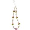 Upgrades Beaded Phone Chain Strap with Pearl & Flower Charms Wrist Keychain Wallent Pendant Comfortable for Women & Girl