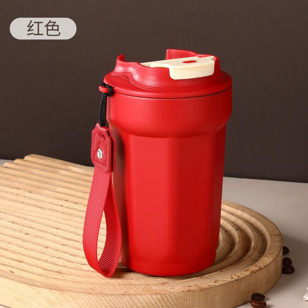 Octagonal coffee cup stainless steel thermos cup high value men's and women's household portable vacuum mini pocket water cup