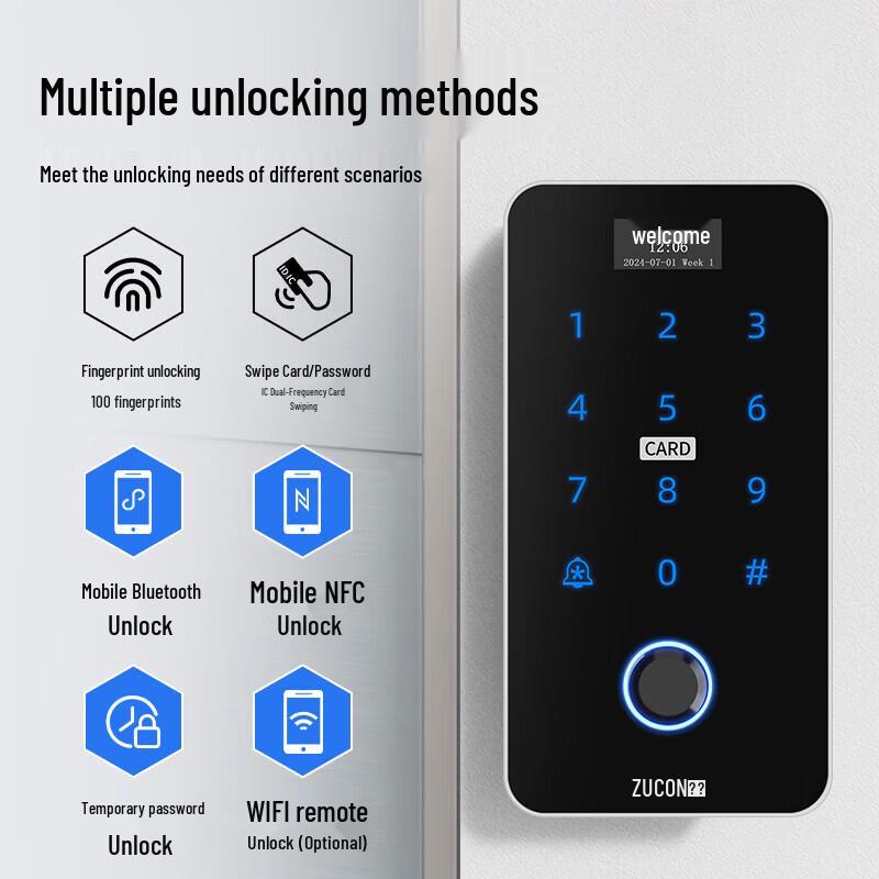 ZUCON All-in-One Fingerprint & RFID Access Control System CN plug (adapter included)