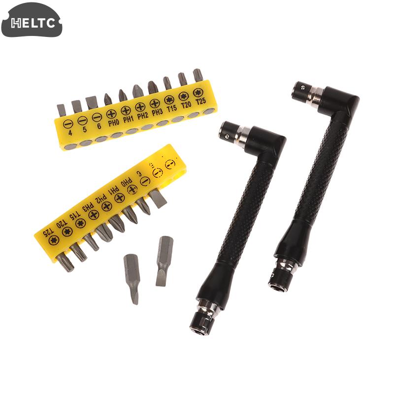 L Şeklinde 1/4 Altıgen Tornavida Ucu 90 Derece Çift Başlı Sap Siyah 6.35 Anahtar 10 adet Sarı Bant Tornavida Ucu Alet Seti