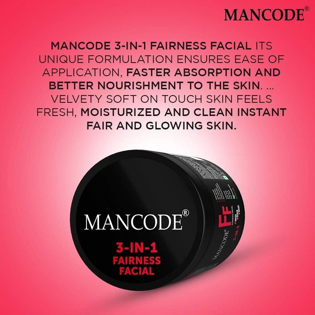 Mancode 3 In 1 Fairness Facial Cream For Mens 100 Gm KS150