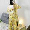 Pajamas Female Cute Fun Cartoon Long-sleeved Round Neck Fresh Small Ice Cream Can Be Worn Outside Loungewear Large Size Suit