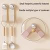 Adjustable Wall-Mounted Kitchen Rack: Multi-Functional Cream Suction Cup for Pot Lids and Cutting Boards, No-Punch Installation.